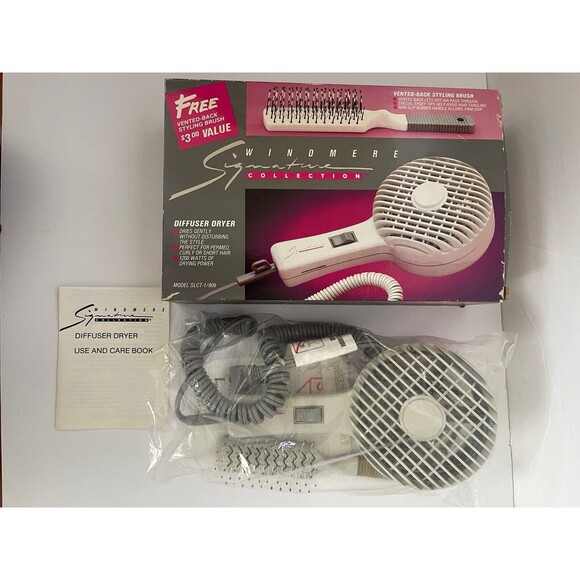 VTG Windmore Signature Collection Diffuser Dryer w/‎ Vented Styling Brush Tested - Picture 1 of 6